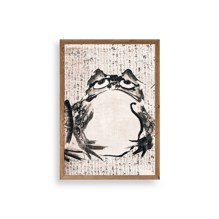 Kurbağa Ahşap Çerçeveli Tablo 17 x 23