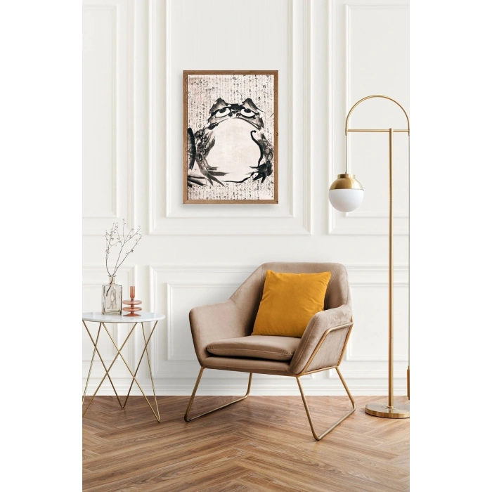 Kurbağa Ahşap Çerçeveli Tablo 17 x 23