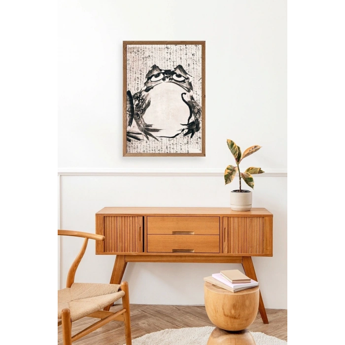 Kurbağa Ahşap Çerçeveli Tablo 23 x 30