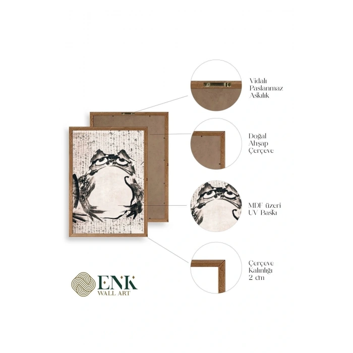 Kurbağa Ahşap Çerçeveli Tablo 30 x 42