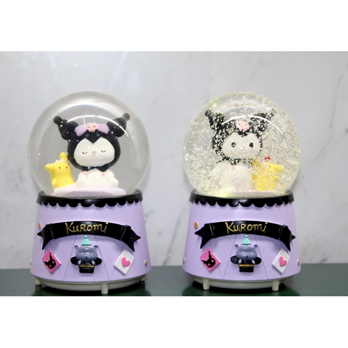 Kuromi Işıklı Müzikli Kar Küresi Orta Boy Model 2
