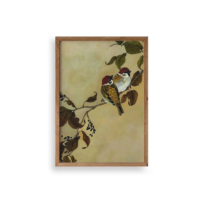 Kuş Ahşap Çerçeveli Tablo 17 x 23
