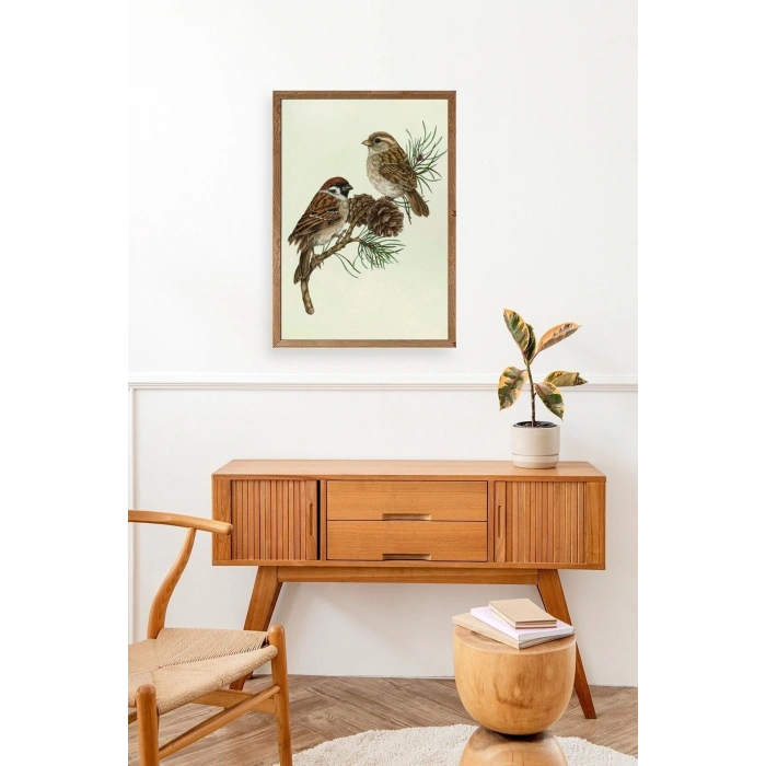 Kuş Ahşap Çerçeveli Tablo 17 x 23
