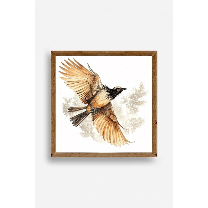 Kuş Ahşap Çerçeveli Tablo 23 x 23