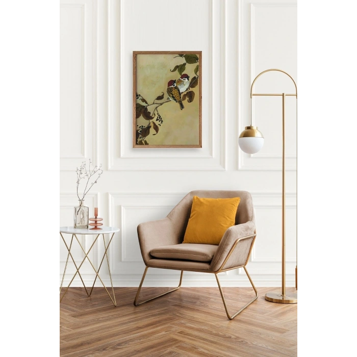 Kuş Ahşap Çerçeveli Tablo 23 x 30