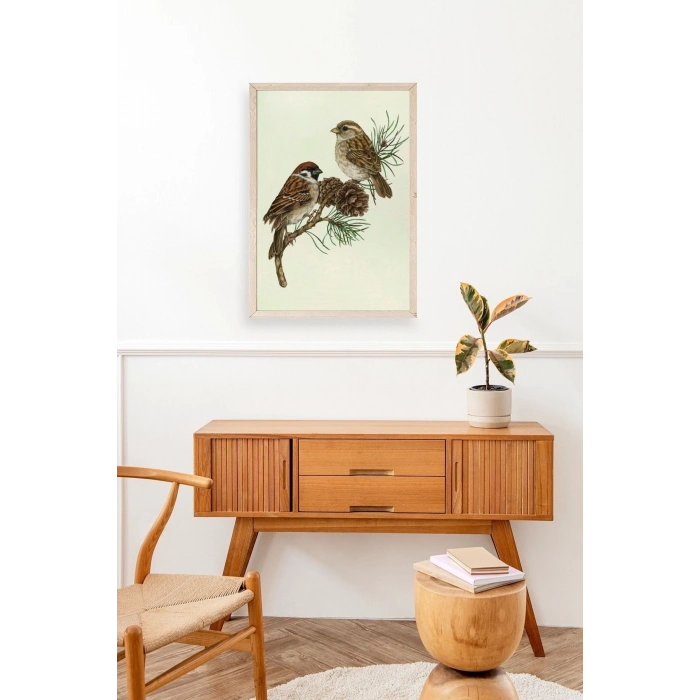 Kuş Ahşap Çerçeveli Tablo 23 x 30