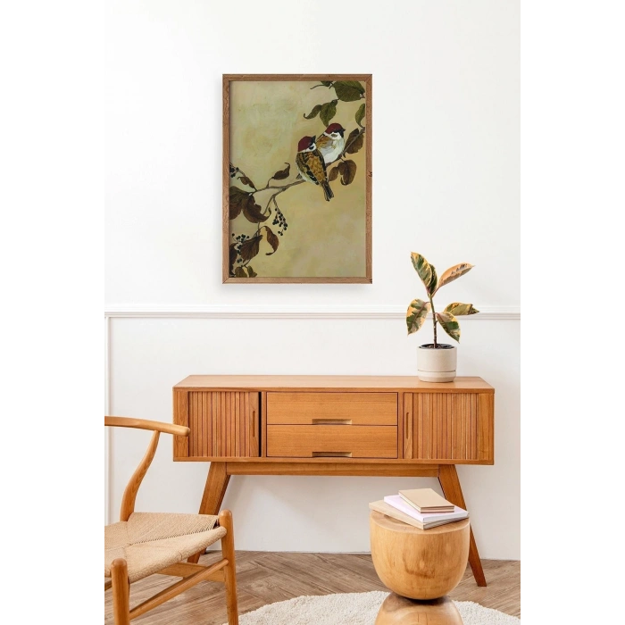 Kuş Ahşap Çerçeveli Tablo 23 x 30