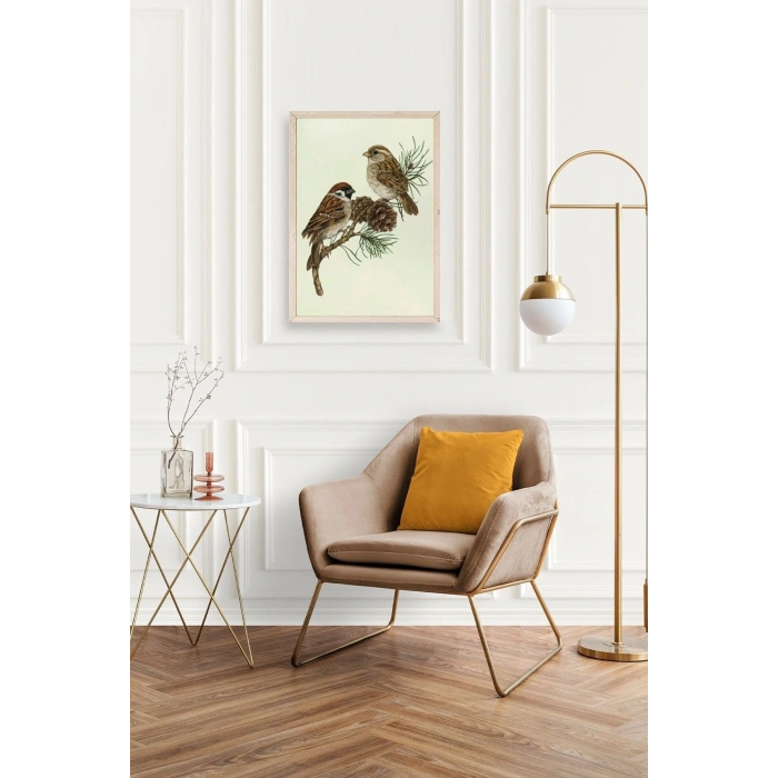 Kuş Ahşap Çerçeveli Tablo 30 x 42