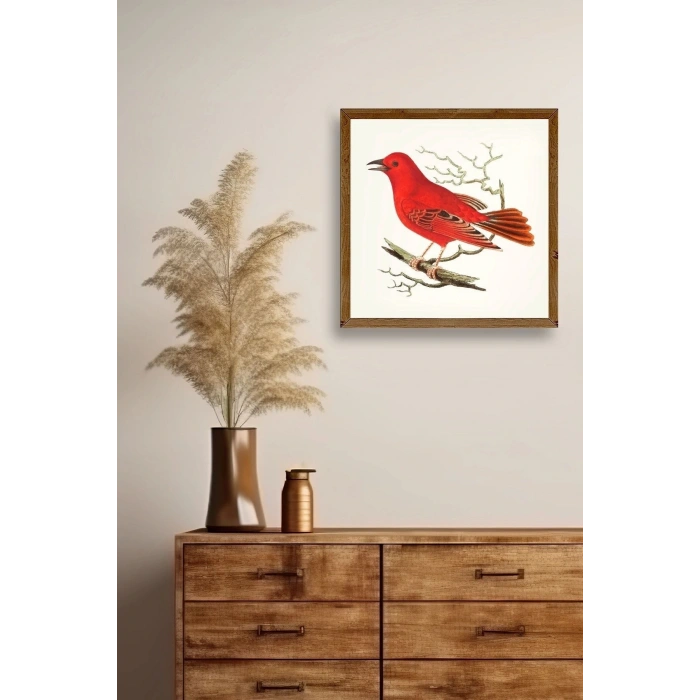 Kuş Ahşap Çerçeveli Tablo 42 x 42