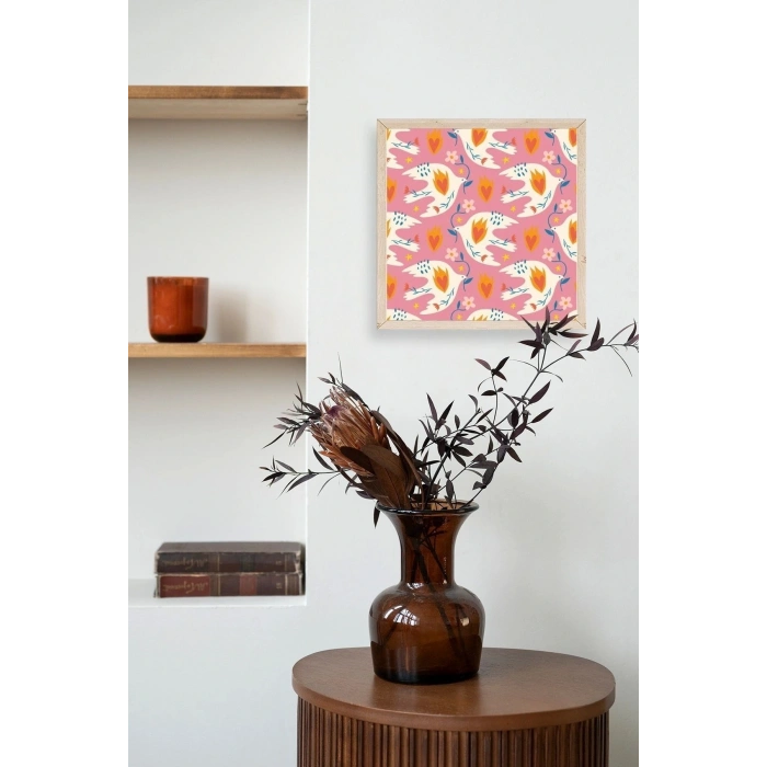 Kuş Ahşap Çerçeveli Tablo 42 x 42
