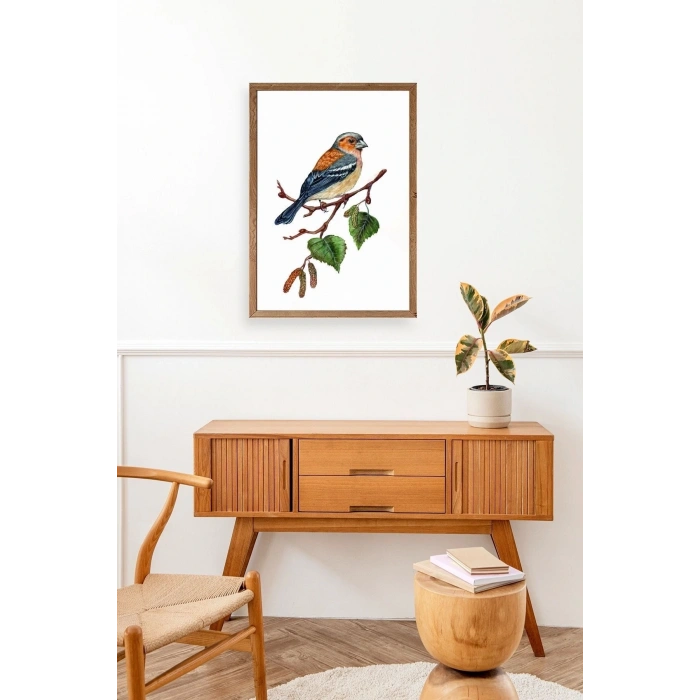 Kuş Ahşap Çerçeveli Tablo 50 x 70