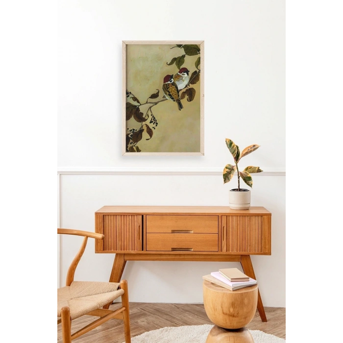 Kuş Ahşap Çerçeveli Tablo 50 x 70