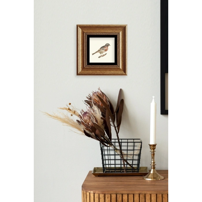 Kuş Çerçeveli Taş Tablo 20 cm