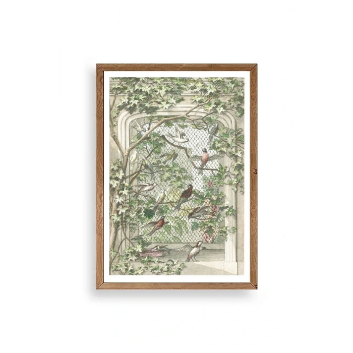 Kuşlar Ahşap Çerçeveli Tablo 17 x 23