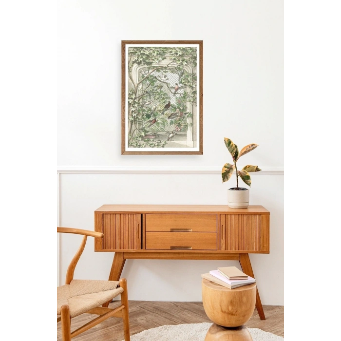 Kuşlar Ahşap Çerçeveli Tablo 17 x 23