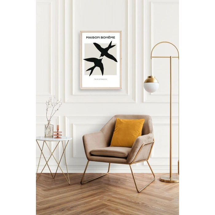 Kuşlar Ahşap Çerçeveli Tablo 30 x 42