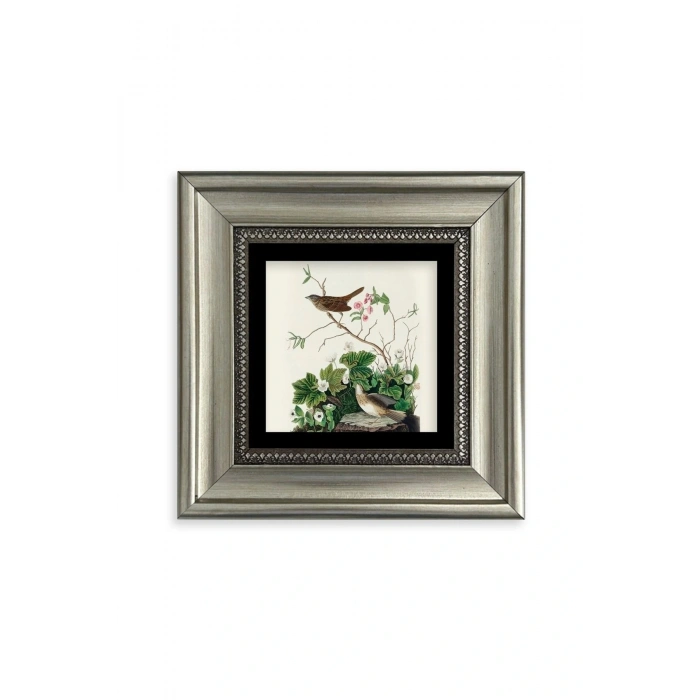 Kuşlar Çerçeveli Taş Tablo 20 cm