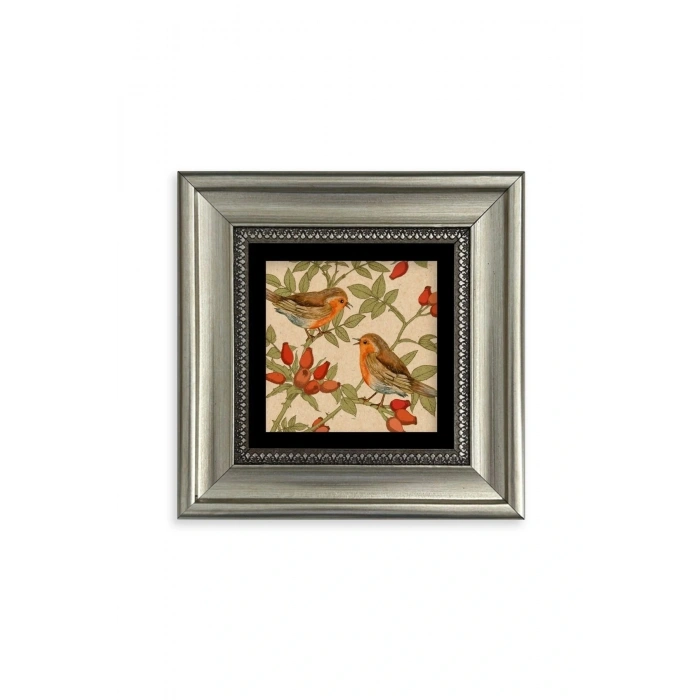 Kuşlar Çerçeveli Taş Tablo 20 cm