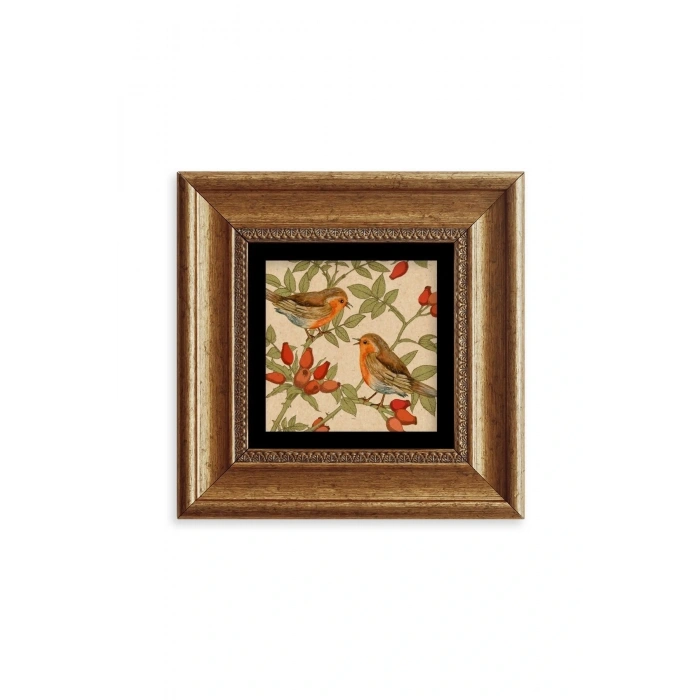 Kuşlar Çerçeveli Taş Tablo 20 cm