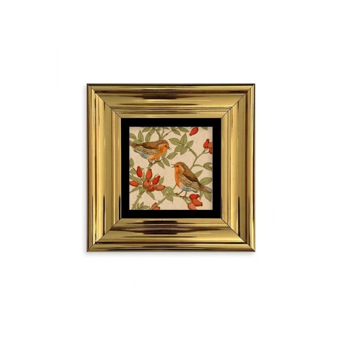 Kuşlar Çerçeveli Taş Tablo 20 cm