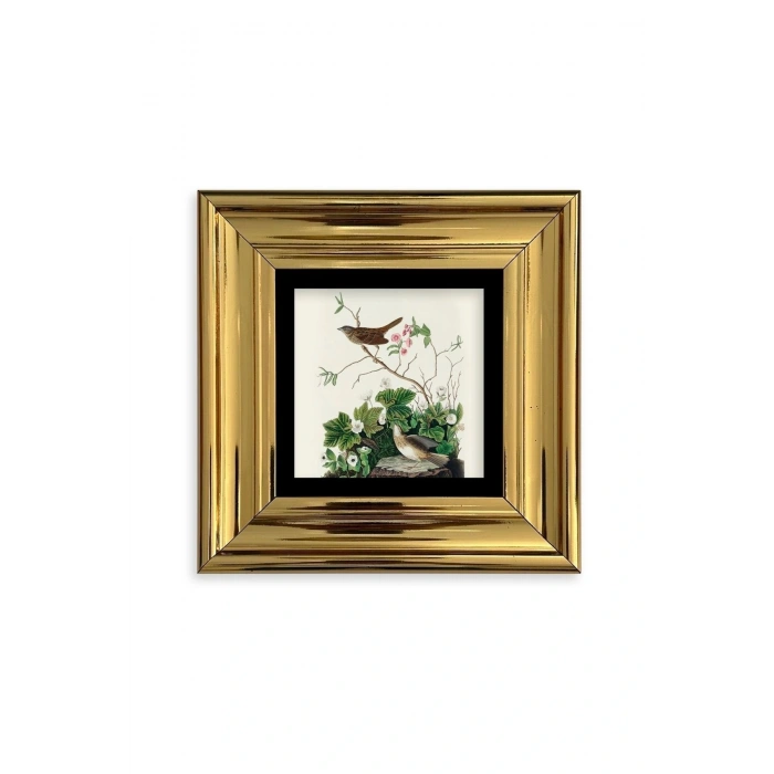 Kuşlar Çerçeveli Taş Tablo 20 cm