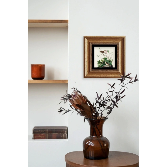 Kuşlar Çerçeveli Taş Tablo 20 cm