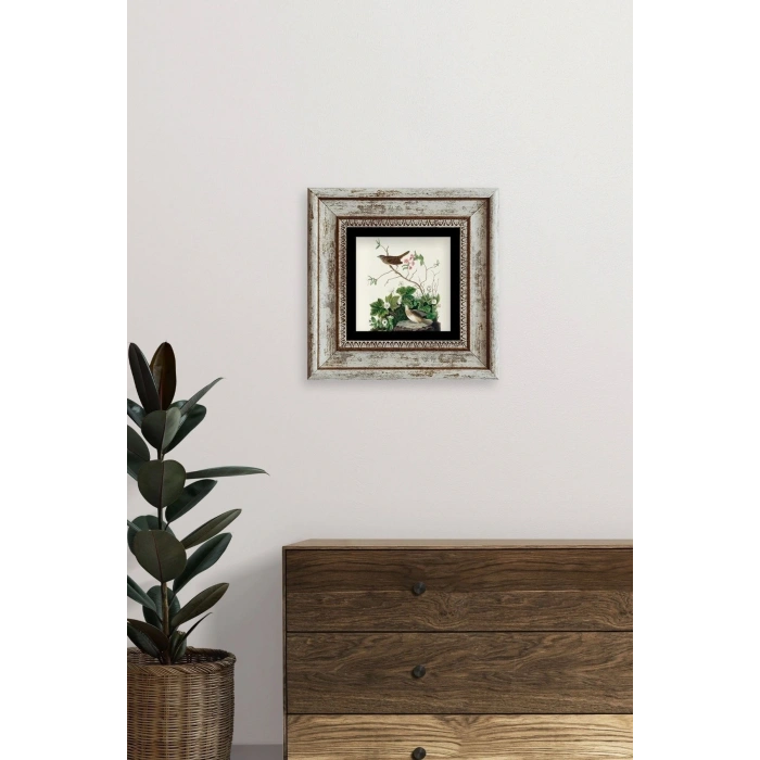 Kuşlar Çerçeveli Taş Tablo 20 cm