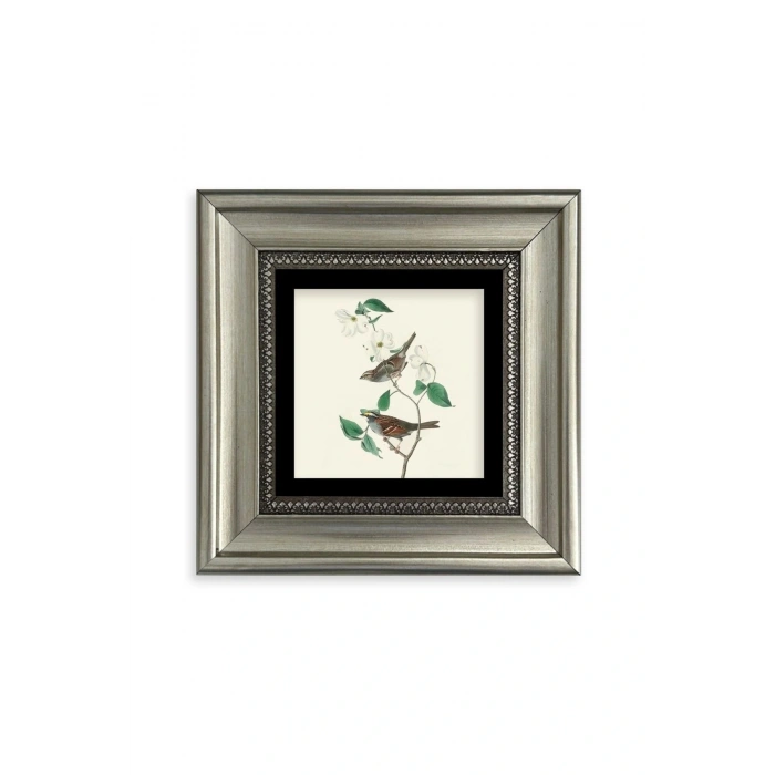 Kuşlar ve Ağaç Çerçeveli Taş Tablo 20 cm