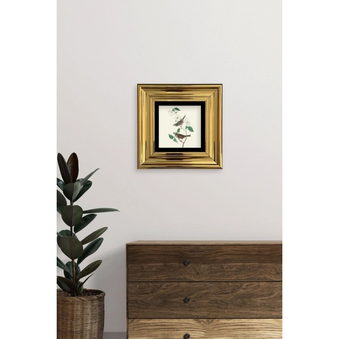 Kuşlar ve Ağaç Çerçeveli Taş Tablo 20 cm
