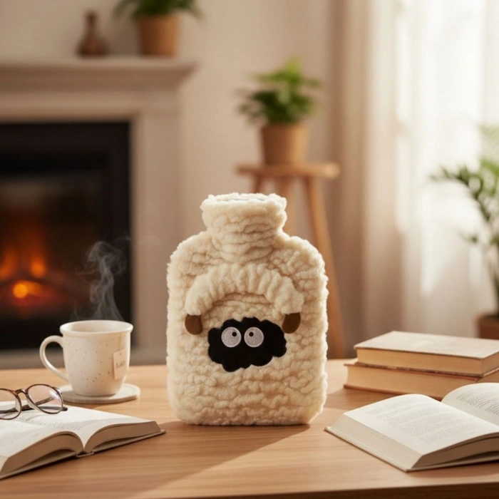 Kuzucuk Figürlü Peluş Sıcak Su Torbası 1 Lt – Yumuşak Kılıf, Uzun Süre Sıcak Tutan Termal Su Torbası