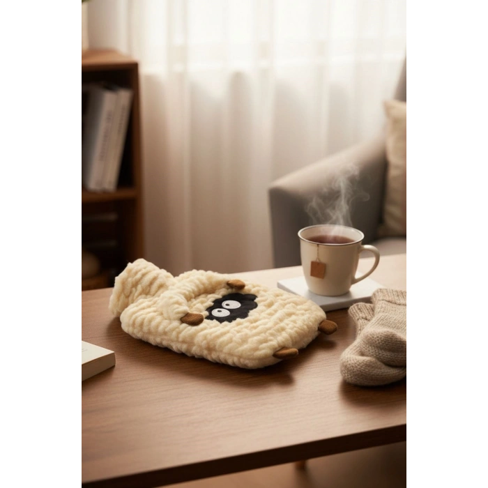 Kuzucuk Figürlü Peluş Sıcak Su Torbası 1 Lt – Yumuşak Kılıf, Uzun Süre Sıcak Tutan Termal Su Torbası