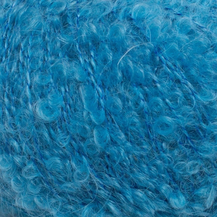 La Mia Alpaca Boucle 50 Gr Blue Hand Knitting Yarn - L339 - 34390