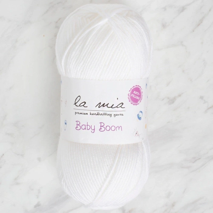 La Mia Baby Boom White Knitting Yarn - 10 - 34118
