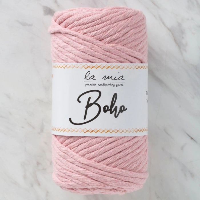 La Mia Boho Light Pink Twisted Macrame Cord - L185 - 33998
