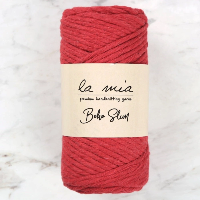 La Mia Boho Slim Kırmızı El Örgü İpi -L033 - 34197