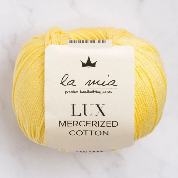 La Mia Lux Mercerized Cotton Yellow Hand Knitting Yarn - 177 - 33753