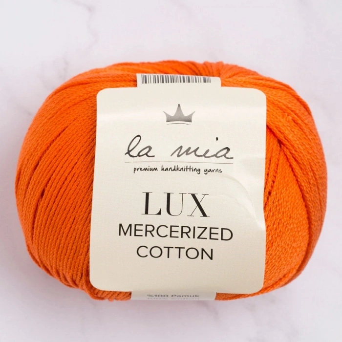 La Mia Lux Mercerized Cotton Orange Hand Knitting Yarn - 194 - 33755