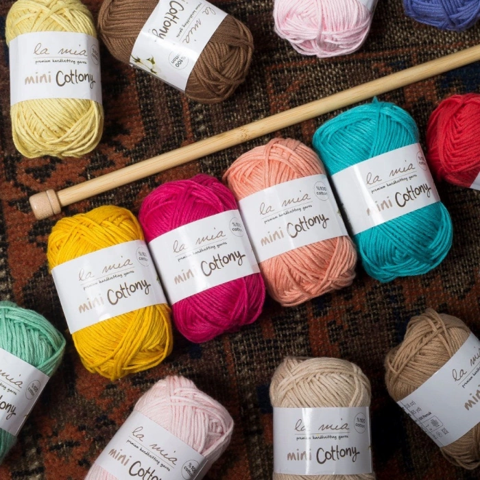 La Mia Mini Cottony 20-Piece Pack 25g Colorful Hand Knitting Yarn - 33845
