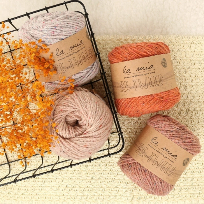 La Mia Re-Tweed Light Grey Melange Hand Knitting Yarn - L156