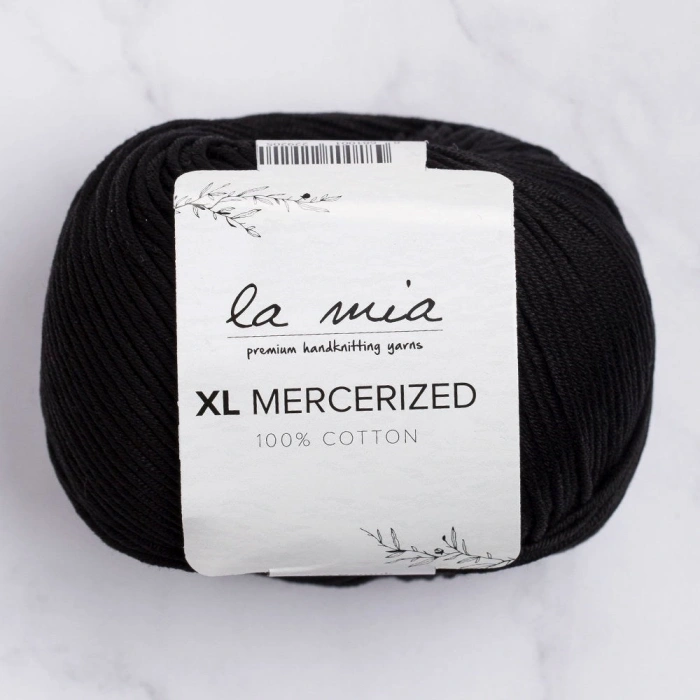 La Mia XL Mercerized Black Knitting Yarn - 1 - 33758