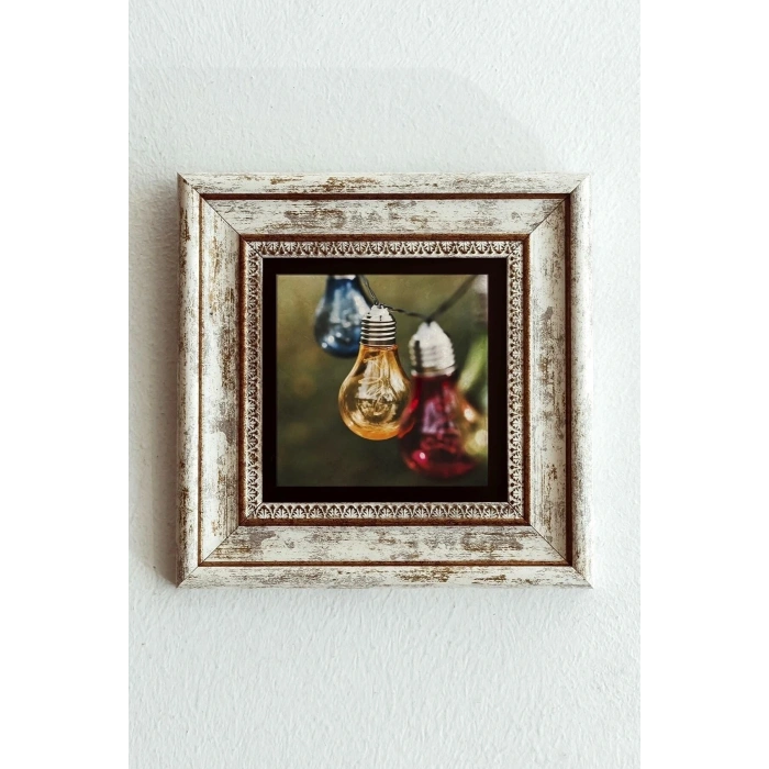 Lambalar Çerçeveli Taş Tablo , Çerçeveli Taş Duvar Dekoru-enkcrcvtbl-00188 20 cm