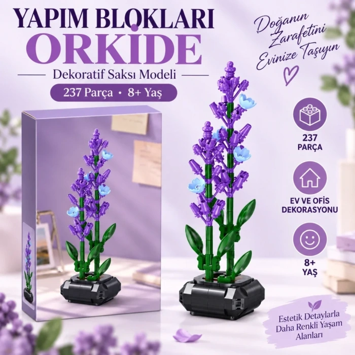 Lavanta Parça Block Oyuncak Saksılı 1 Adet