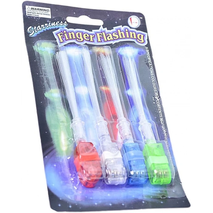 Led Işıklı Renkli Püsküllü Parmak Işığı 4 Renk 4 Adet (5365)