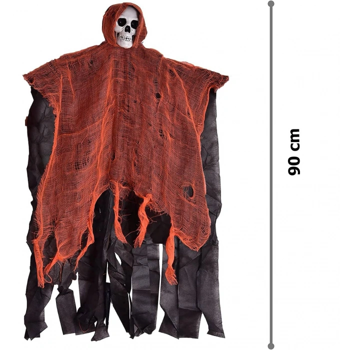 LED Lighted Sound Sensor Skull Ghost Fringe Decor 90x50 cm