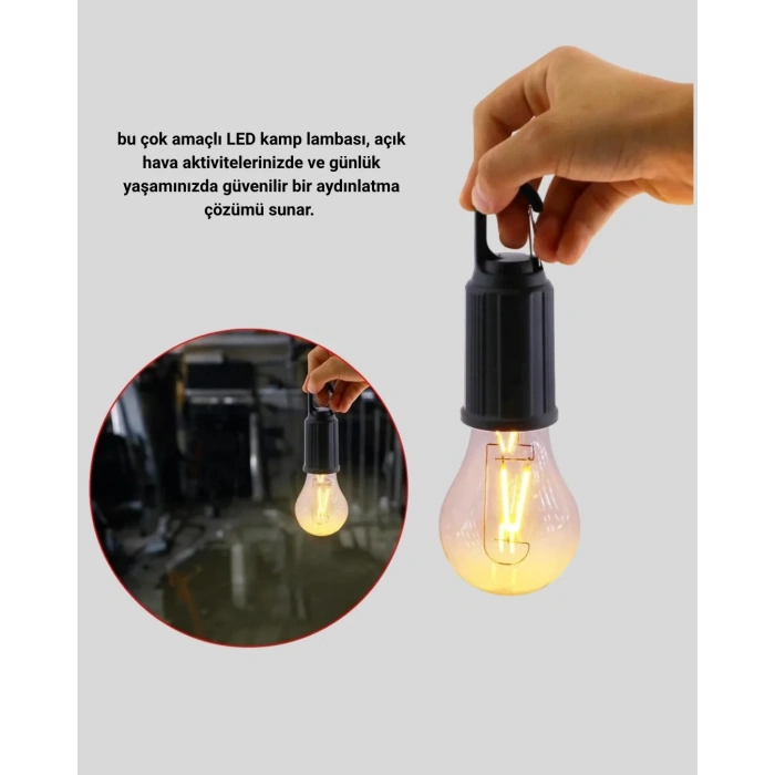 Led Kamp Lambası Type-c Şarjlı Uzun Ömürlü Pil İle