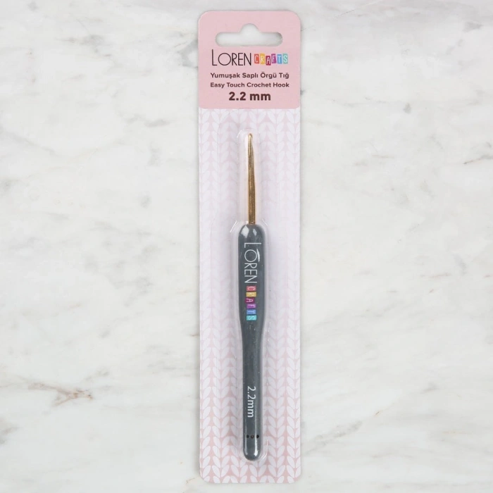 LOREN ALTIN UÇLU YUMUŞAK SAPLI ÖRGÜ TIĞI LRN-041 2