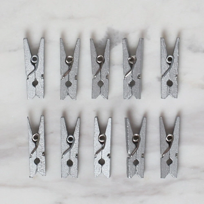 LOREN CRAFTS 10 PIECE SILVER COLORED MINI CLIP