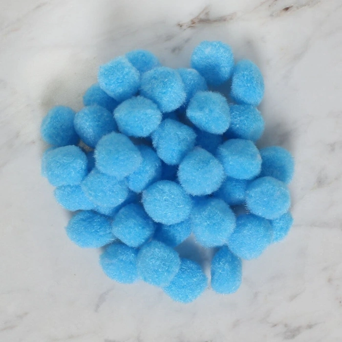 LOREN CRAFTS 2 CM 100 PCS BLUE POMPOM