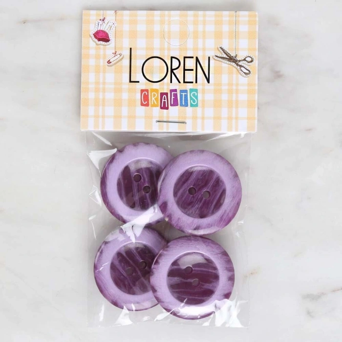 Loren Crafts 4lü Mor Düğme - 1733