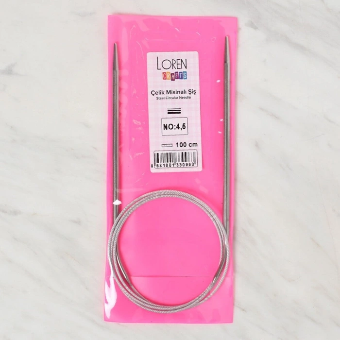 Loren Crafts 4.5 mm Çelik Misinalı Şiş 100 cm